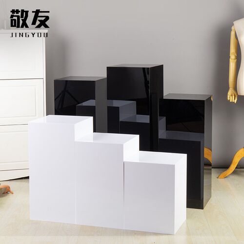 亚克力中a岛展示架白色方形立柱地台展示台模特底座展台陈列台