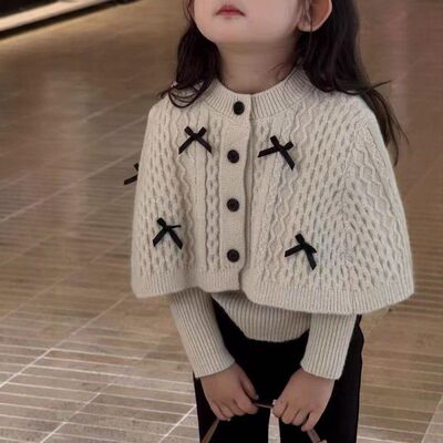 【乌糖】针织洋气斗篷毛衣女宝