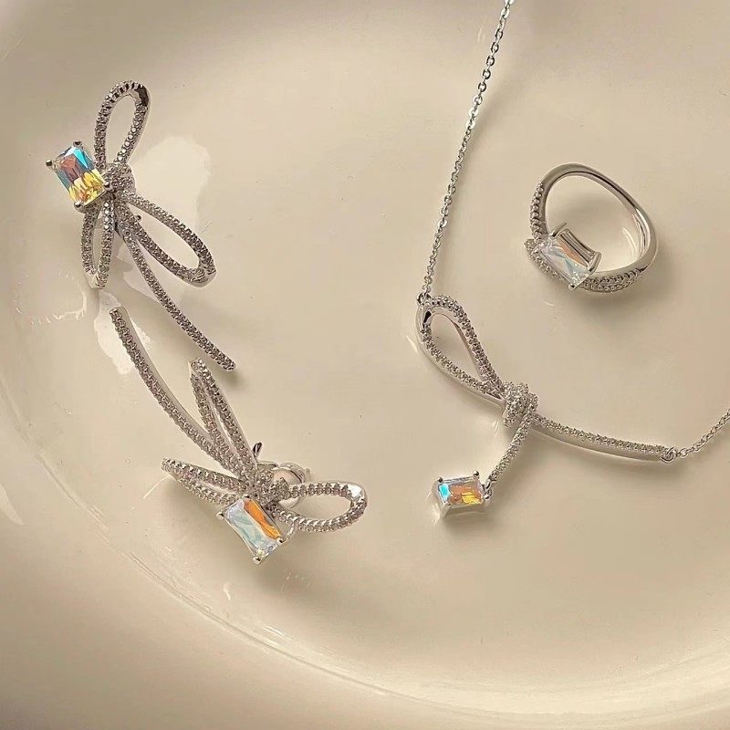 何家原厂925纯银极光丝带结项链小方糖戒指芭比冰糖耳钉锁骨链,饰品/流行首饰/时尚饰品新,项链,淘宝优惠券,粉丝福利购,淘宝优惠卷