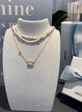 新品何家原厂925纯银度假系列扭结珍珠项链锁骨链流苏链条耳钉