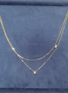 何家原厂纯银鎏光双层链轻奢简约气质小巧锁骨链送闺蜜礼物