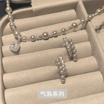 何家原厂925纯银气泡方糖项链轻奢气泡双层耳环破碎星云手链