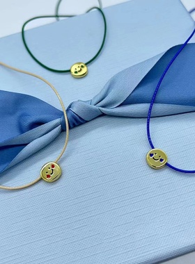 何家[公益限量款]925纯银微笑小曲奇项链礼盒锁骨链手链女礼物