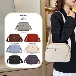 女款布包包2026秋冬新款牛津布小方包多层单肩斜挎包防水布包