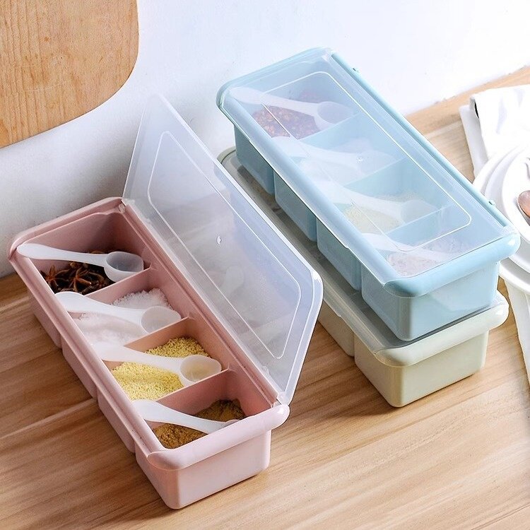 调料盒4格家用组合调味盒防潮调料瓶调味料收纳盐罐调罐