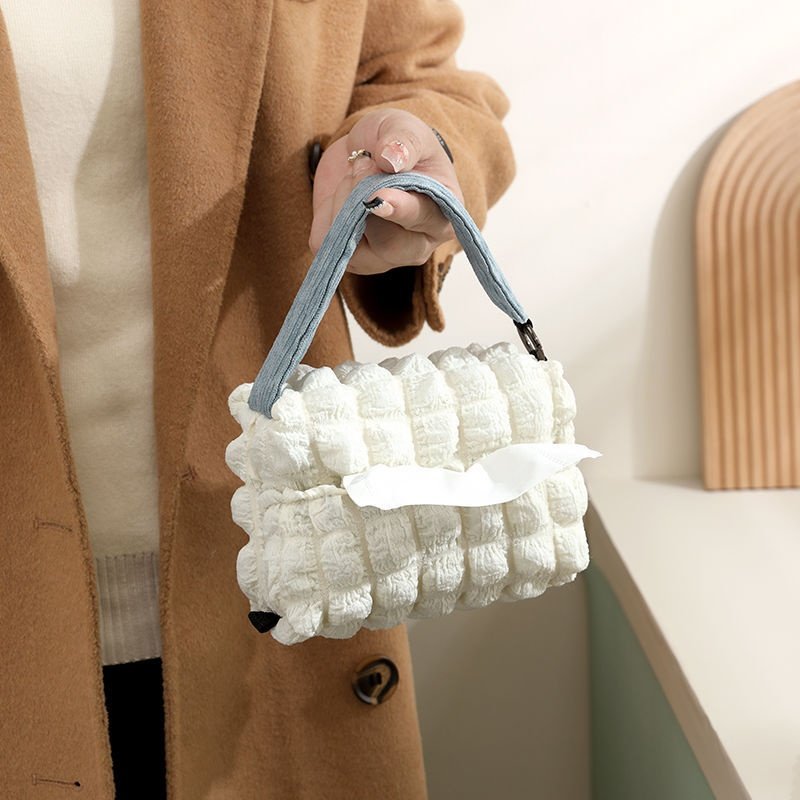 柔软奶油泡芙全棉泡泡纱纸巾盒双层布艺纸巾袋轻奢桌面收纳车载,家庭/个人清洁工具,卷纸器/纸巾架,淘宝优惠券,粉丝福利购,淘宝优惠卷