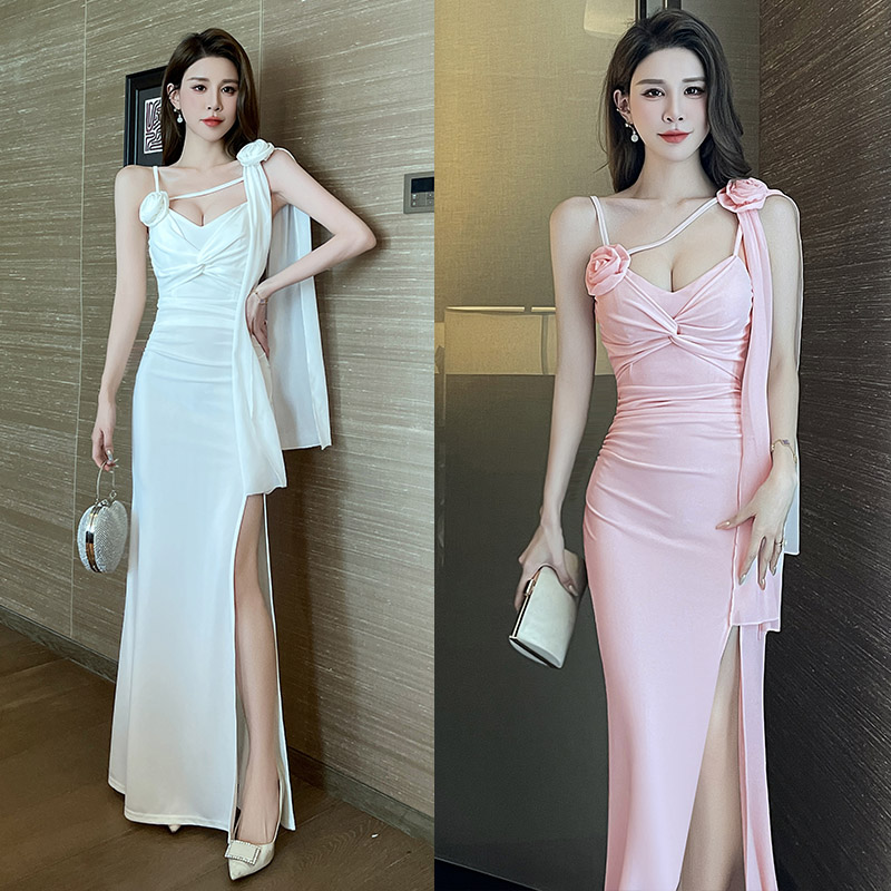 性感绝美晚礼服包臀长款开叉低胸