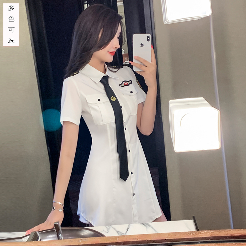 性感夜店装连衣裙衬衣短裤夜场女上班衣服气质足浴足疗技师工作服