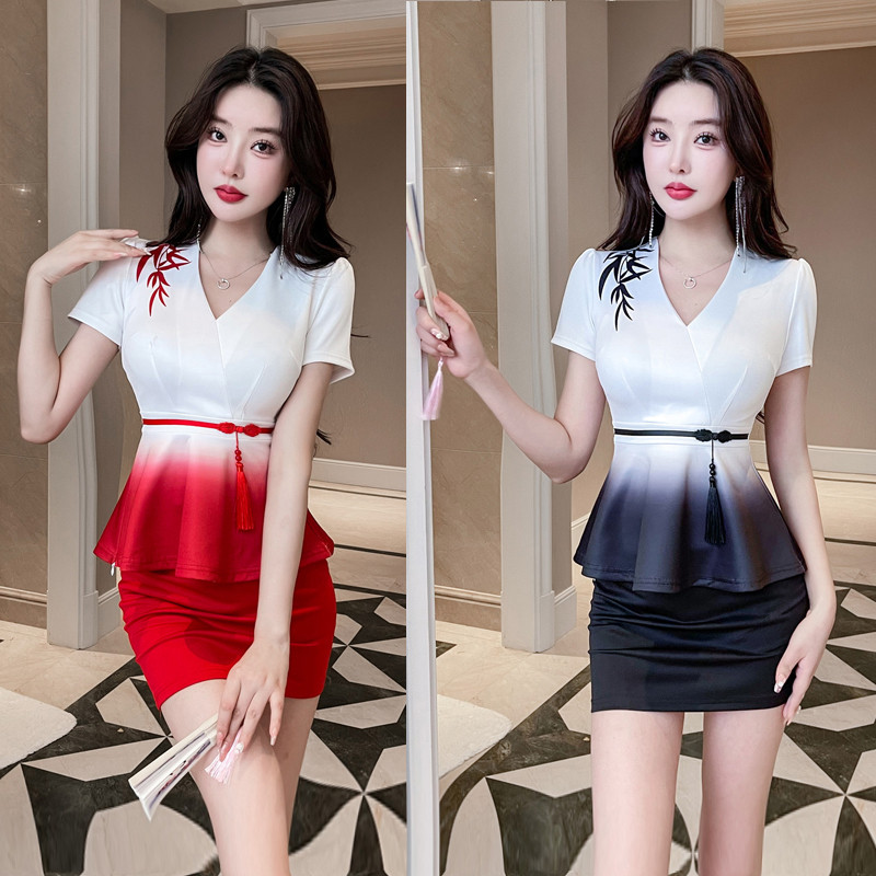 中国风采耳沐足柔式spa养生会所制服套装气质显瘦足浴技师工作服