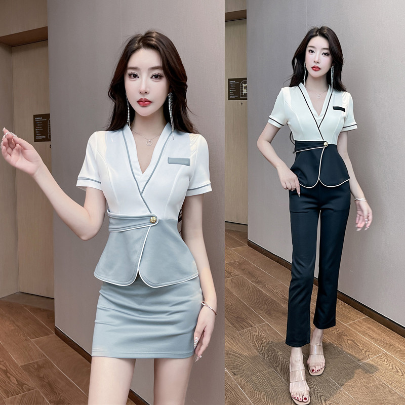 沐足水疗店按摩技师服显瘦工衣