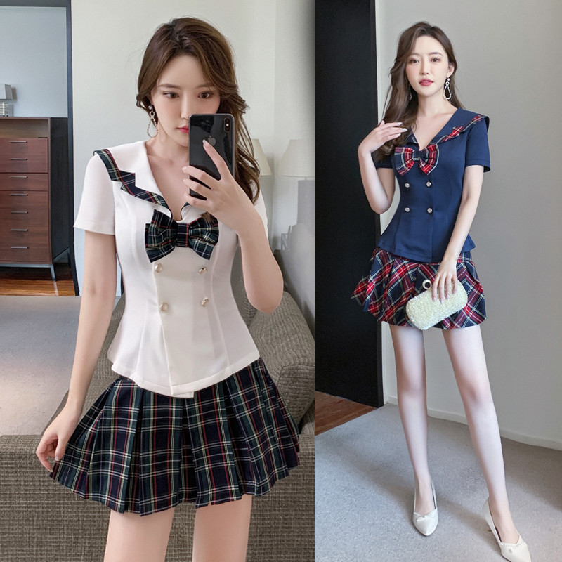 夜总会KTV公主服减龄显瘦夜场足浴技师工作服学院风桑拿按摩工衣