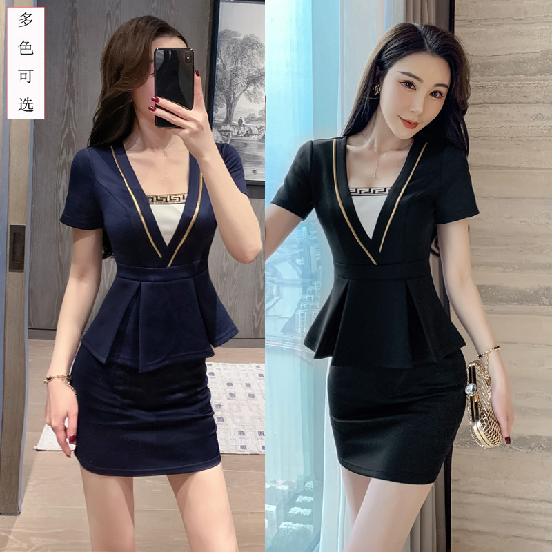 足浴技师服遮肚子显瘦足疗师服装女夏酒店美容院养生馆工作服套装