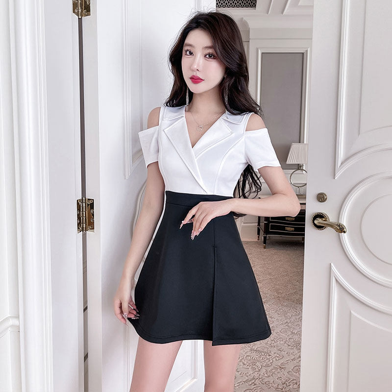 技师工作服显瘦性感气质连衣裙