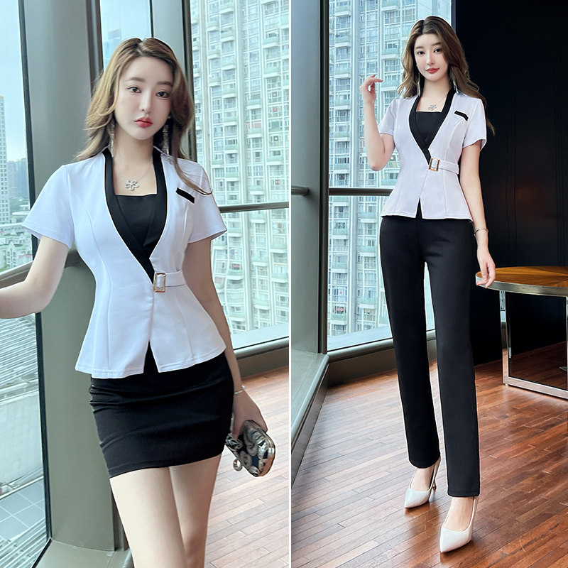 酒店前台气质套装美容院制服高端养生会所沐足疗技师工作服夏新款