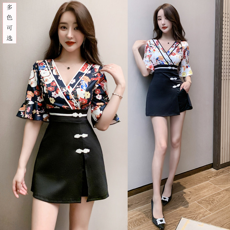 足浴技师工作服女新款裤裙养生会所美容院spa浴足桑拿足疗工作服