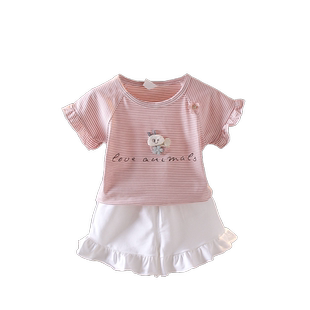 女童夏季短袖两件套装小女孩洋气夏天衣服童装1一2-3-4岁宝宝夏装