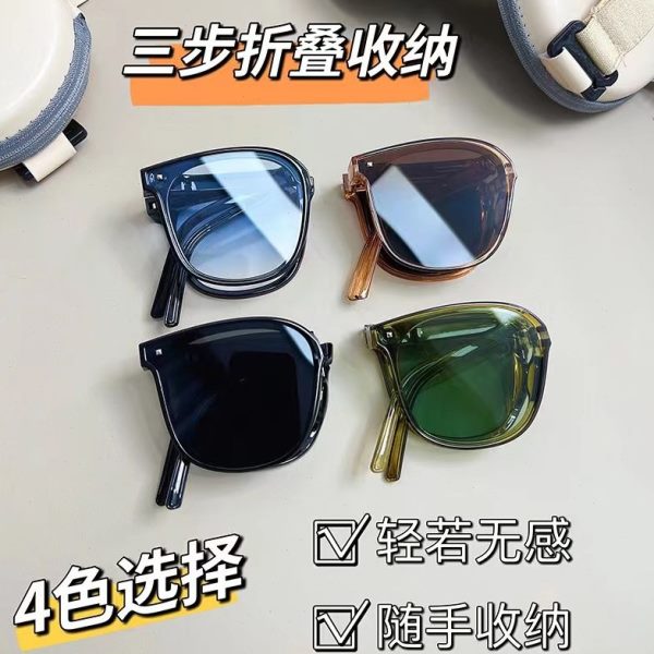 大脸网红太阳眼镜开车偏光夏折叠墨镜女防晒防紫外线显瘦太阳镜