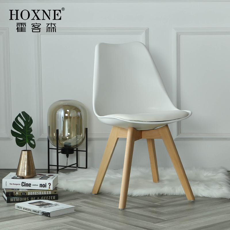 办公椅霍客e家具椅子休闲简约定制家用餐椅现代实木靠背郁金香森