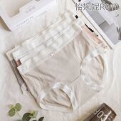 中腰拼色螺纹纯棉裆舒适透气清新 R010 5条盒装 怡婉妮女士内裤