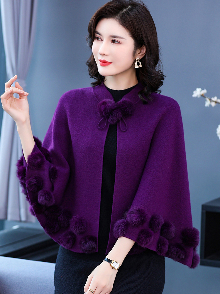 斗篷披肩毛衣外套女士2024秋冬新款配旗袍高端外披时尚开衫小外搭