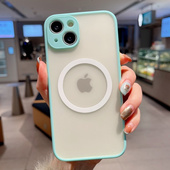 适用苹果14手机壳15iPhone13promax保护套11新款 12磁吸Magsafe无线x磨砂xs绿色xr冷淡风xsmax高级感7硬8plus