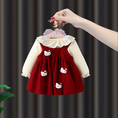 周岁女宝礼服女童冬季加绒连衣裙