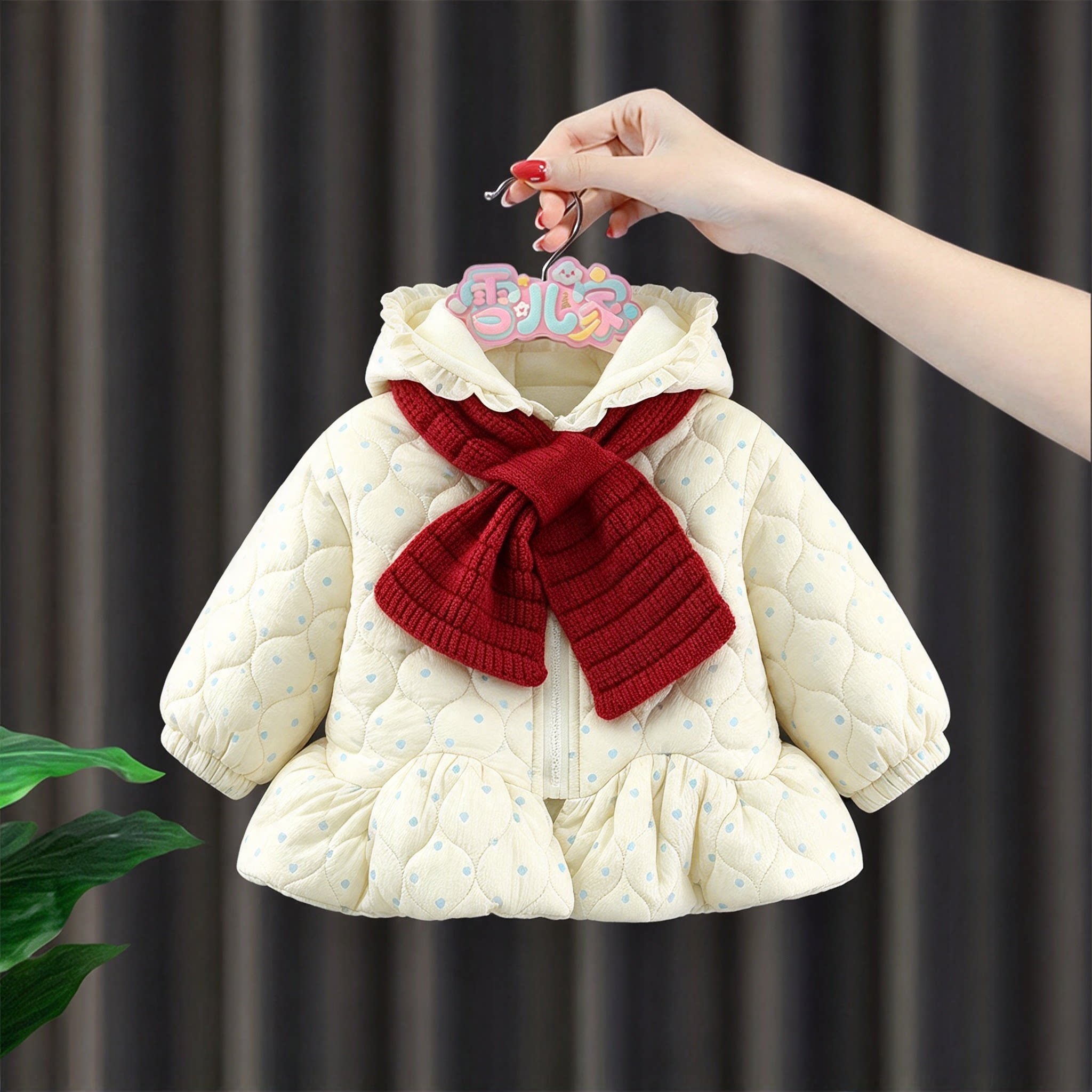 女宝宝羽绒棉服1女童冬季棉衣2冬装3岁棉袄4裙子小童加绒加厚外套