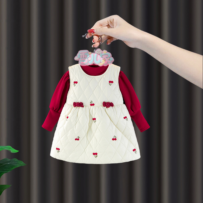 周岁女宝礼服女童冬季连衣裙套装