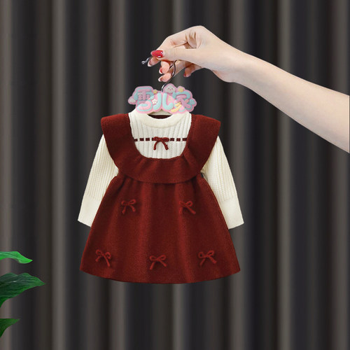 周岁女宝礼服女童冬季针织连衣裙