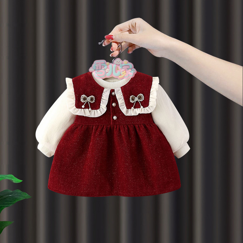 周岁女宝礼服女童冬季加绒连衣裙新年衣服红套装婴儿拜年服公主裙,童装/婴儿装/亲子装,连衣裙,淘宝优惠券,粉丝福利购,淘宝优惠卷