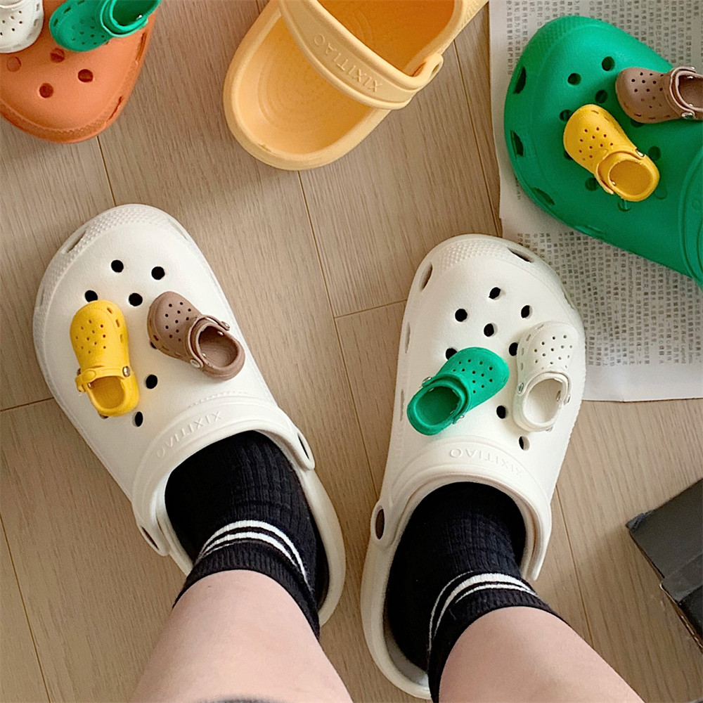 包头凉鞋软底eva防滑男女夏季洞洞鞋外穿迷你小鞋子diy情侣沙滩鞋