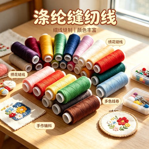 diy缝纫线小线手工细线涤纶线