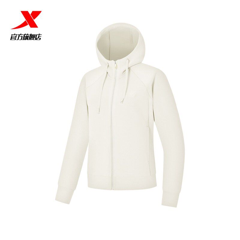 特步外套女2026年春季新款运动服针织连帽上衣夹克女974128940002