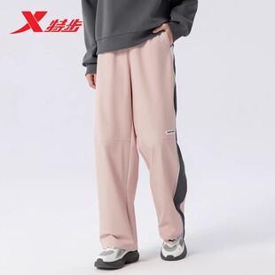 宽松直筒裤 特步2025春季 女士条纹休闲裤 梭织长裤 975128560439 新款