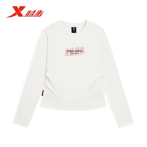 特步女针织修身显瘦卫衣春季新品