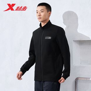 新款 特步男子立领针织上衣春季 男立领休闲运动服976129060077