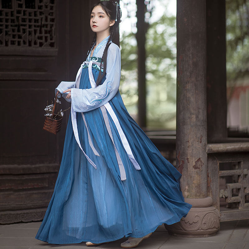 桔屿阿司南汉服女正品原创唐制对襟齐胸襦裙大袖衫非古装超仙春夏_虎窝淘