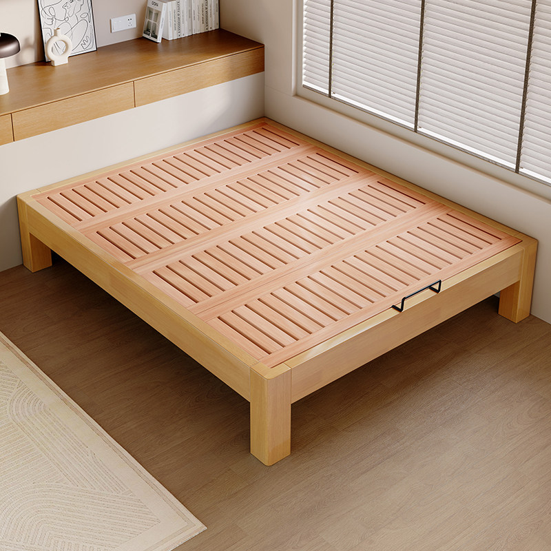 小户型全实木无床头榻榻米床榉木静音床板卧室静音实木床支持定制,住宅家具,实木床,淘宝优惠券,粉丝福利购,淘宝优惠卷