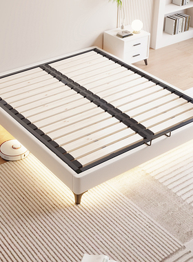 全实木榻榻米无床头床钢木静音排骨架床架小户型齐边床可定制尺寸