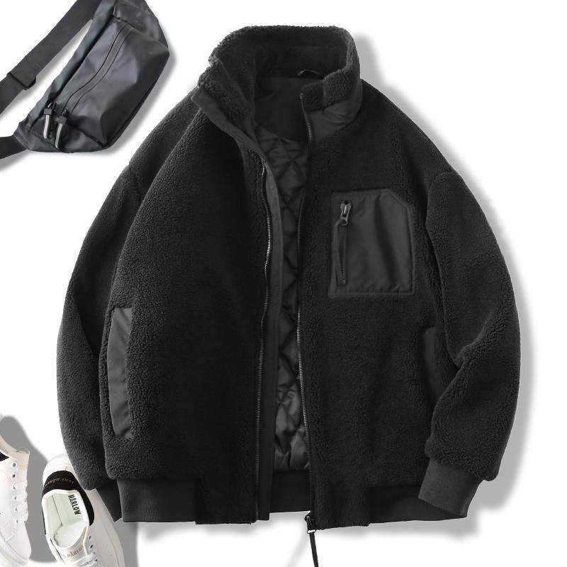 冬季户外黑科技热特姆发热仿羊羔毛夹克男夹棉加厚保暖棉衣外套潮,男装,棉衣,淘宝优惠券,粉丝福利购,淘宝优惠卷