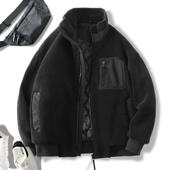 冬季 户外黑科技热特姆发热仿羊羔毛夹克男夹棉加厚保暖棉衣外套潮