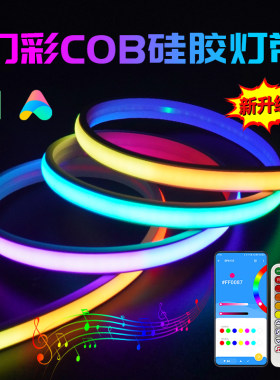 24V防b水幻彩灯条追光COB智能已接入米家RGB七彩灯跑马灯流水灯带