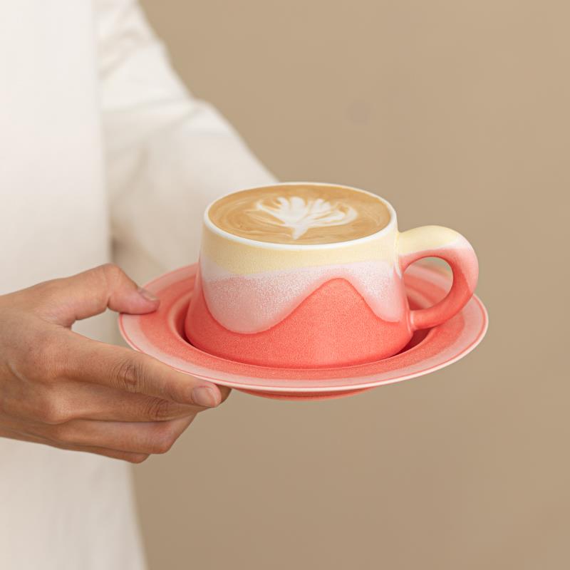 山海蓝马克杯陶瓷杯子高