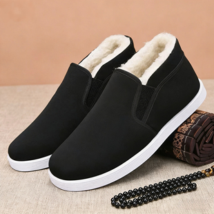 一脚蹬懒人爸爸轮胎底 加厚雪地棉保暖加绒棉鞋 老北京布鞋 棉靴冬季