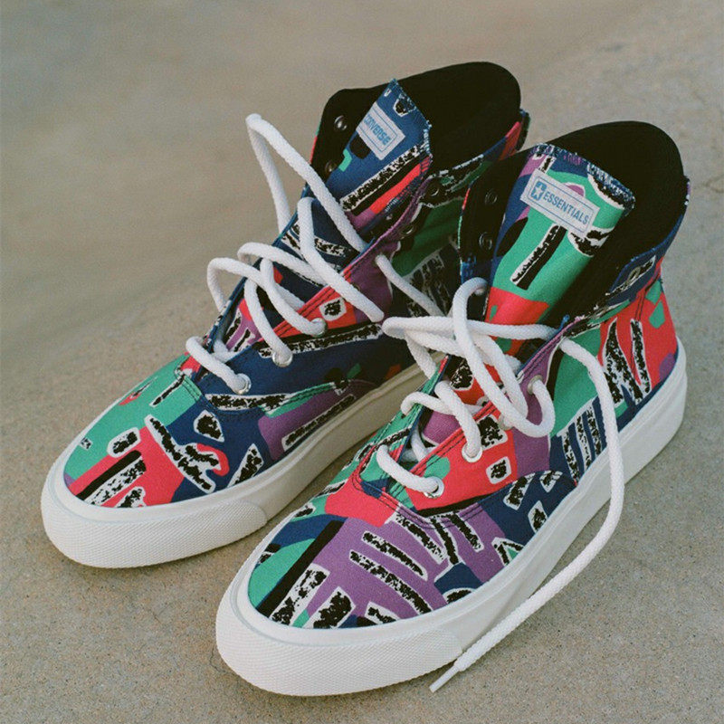 正品匡威converse skid grip fear of god联名油画涂鸦男女板鞋