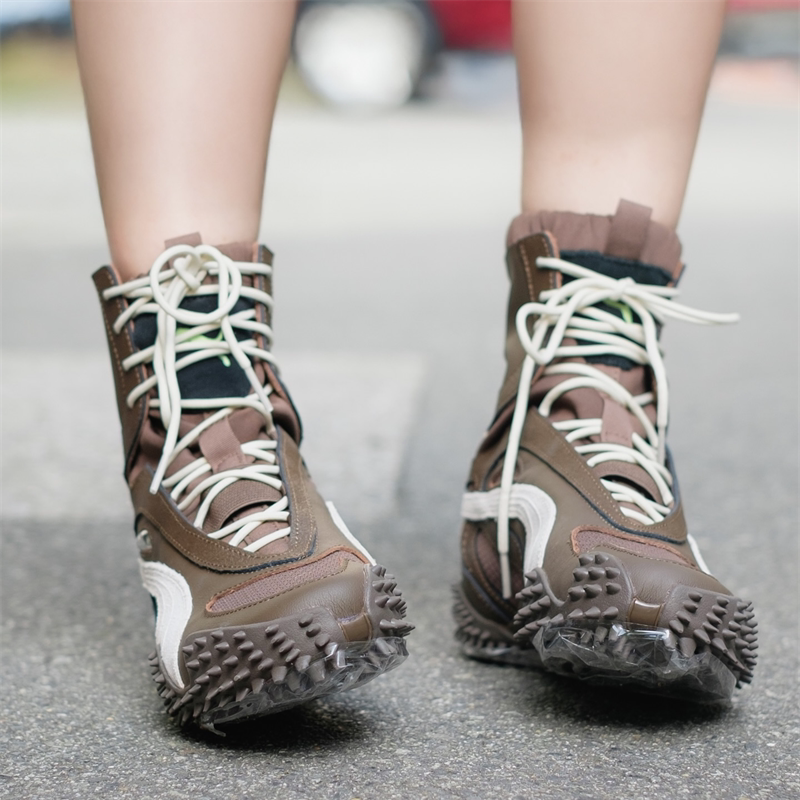 Puma Mostro Mid 彪马高帮系带舒适防滑女款百搭棕色运动休闲鞋