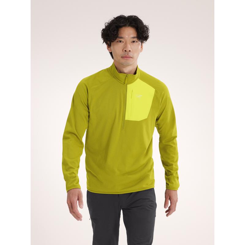 Arcteryx始祖鸟男士抓绒衣保暖透气快干户外上衣半拉链长袖