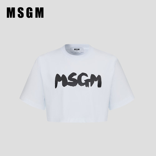 MSGM休闲LOGO印花短款T恤
