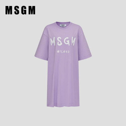 MSGM纯棉女士徽标T恤裙