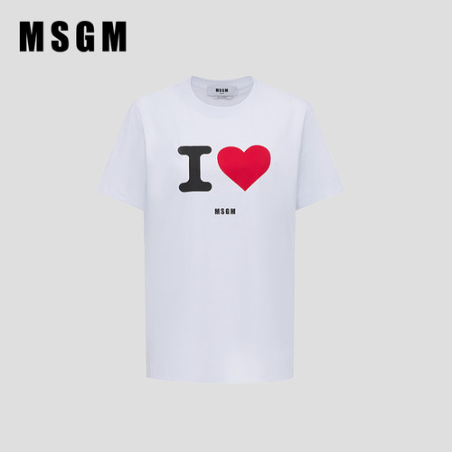 MSGM短袖休闲爱心印花T恤